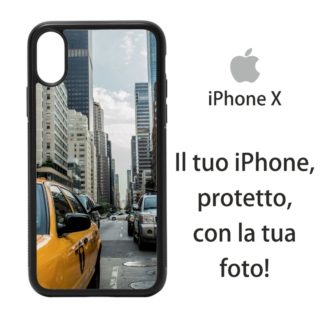 Cover personalizzata per iPhone X in gomma nera